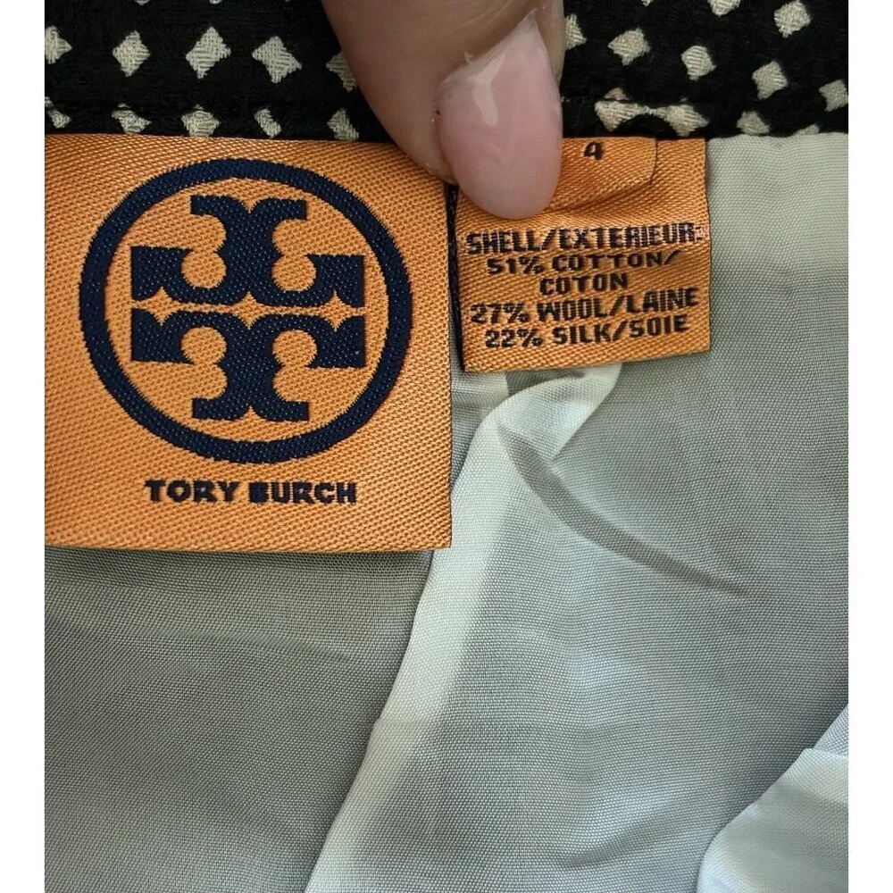 Tory Burch Black/Beige Women’s Wool/Silk Blend Short Length Skirt Size 4